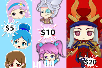 draw vector chibi art for your emote, sticker, character, or fanart