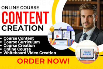 create online course training, course outline, whiteboard video course,one pager