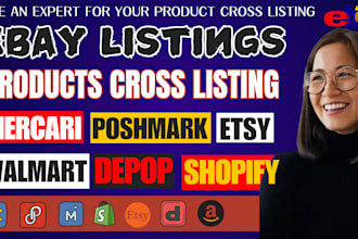 ebay SEO product listing, cross listing on mercari poshmark depop etsy walmart