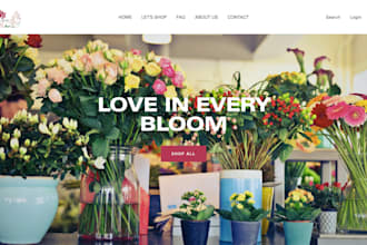 design elegant flower shopify website gift store herbaceous dropshipping website