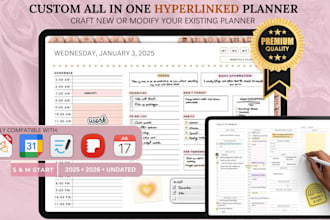 create hyperlinked planner etsy digital journal planner products updated store