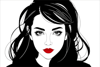 create a custom abstract line art portrait
