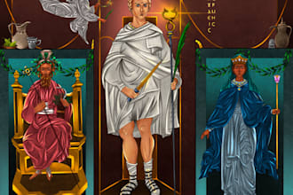 create byzantine inspired digital art and iconography