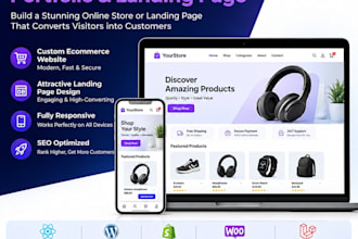 develop e commerce store , portfolio , landing page websites