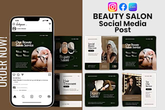 design eye catching beauty salon spa canva social media post for you in 12 hours