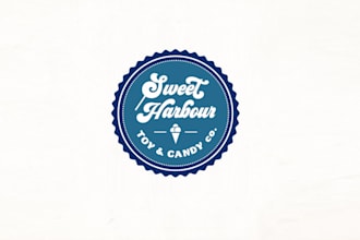 design creative candy toy ice cream shop logo