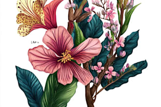 make a botanical illustration art for you