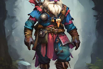 create dnd character art and game character concept art