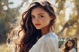 make digital oil painting from your photo with classic style