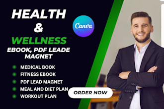 health and fitness ebook pdf lead magnet gym book workout plan with canva