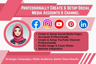 create and setup social media accounts, channel