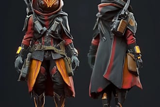 do star wars, game character or sci fi game character art for you