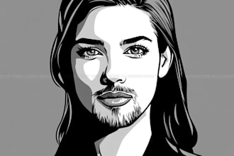 draw big head avatar vector