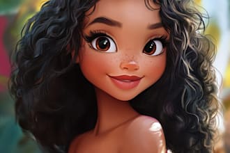 draw your portrait in disney cartoon style caricature