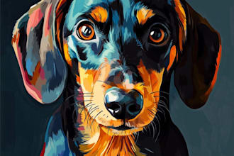 do simple watercolor portrait of your pet