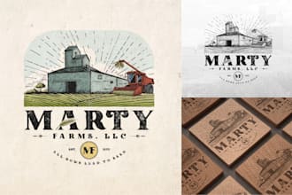 create a custom vintage agriculture logo that stands out