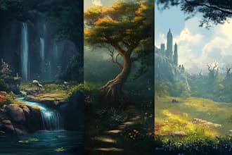 create fantasy landscape concept art