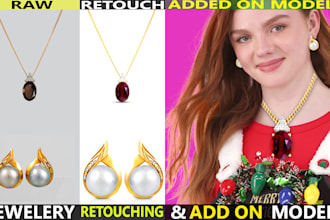 do jewelry retouching and add jewelry on model professionally