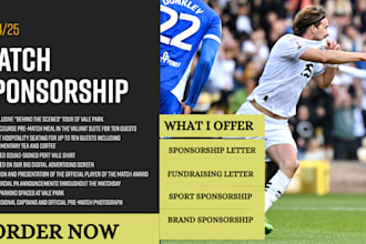write, design commercial sponsorship proposal letter for sport, athletes, brands