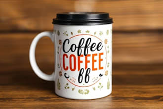 create a unique custom coffee mug design for you