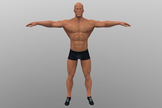 reshape 3d game character model,nsfw 4k texture, daz3d asset, face morph,ue5 rig