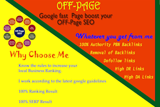 do an off page SEO backlines service for google top ranking