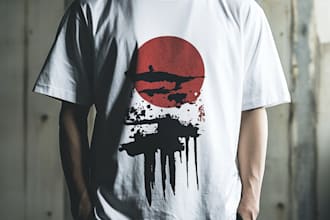 design amazing japanese or anime t shirt for your brand