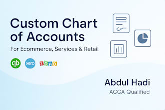 create a tailored chart of accounts for ecommerce, services, or retail