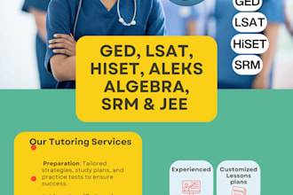 do ged, lsat, hisat, aleks, algebra, srm and jee