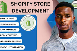 set up, design, and customize your shopify store or dropshipping website