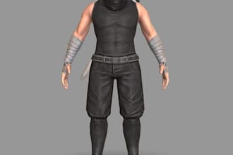 refine 3d character, rigging, lowpoly, animate stylized character,game character