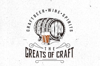 design bar serving craft beer wine logo