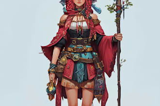 create a custom dnd character art and game art