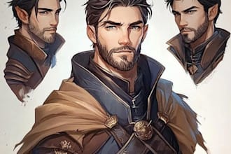your dnd character art or rpg character, character design