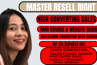 promote master resell right course with email marketing sales for passive income