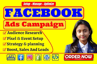 be your facebook ads campaign manager, run fb ig advertising for lead and sales