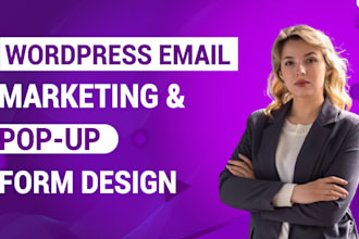 design popup, contact form, mailchimp email template and automation