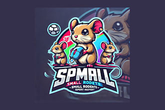do small rodents cartoon, character mascot logo with free source file