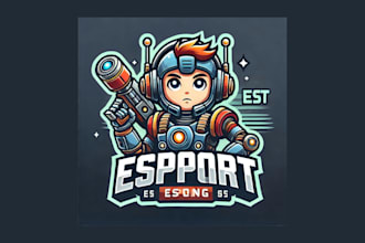 do boy wearing robot armor cartoon, character mascot logo for your company