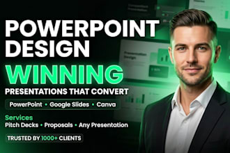 design or redesign powerpoint presentation, pitch deck, business proposal slides