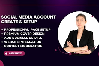 create and setup  social media accounts like facebook linkedin instagram twitter