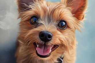 draw realistic art portrait of your cat, dog or any pet