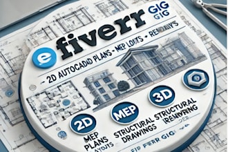 do 2d autocad plans, mep layouts, structural drawings, and rendering