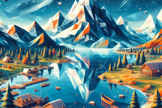 make a low poly illustrations art for you