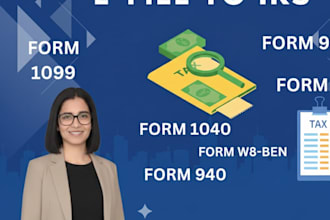 efile form w2, w9,w8 ben, 1099, 941, 940,944, 1040 forms