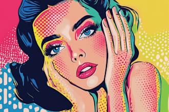 draw a retro pop art roy lichtenstein style