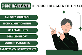 create 5 guest post outreach backlinks through blogger outreach