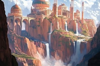 draw amazing environment concept art and fantasy landscape