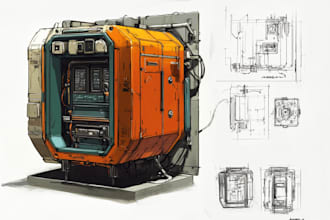 draw industrial design product illustrations and sketches