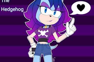 draw sonic oc, fc and official characters in my style